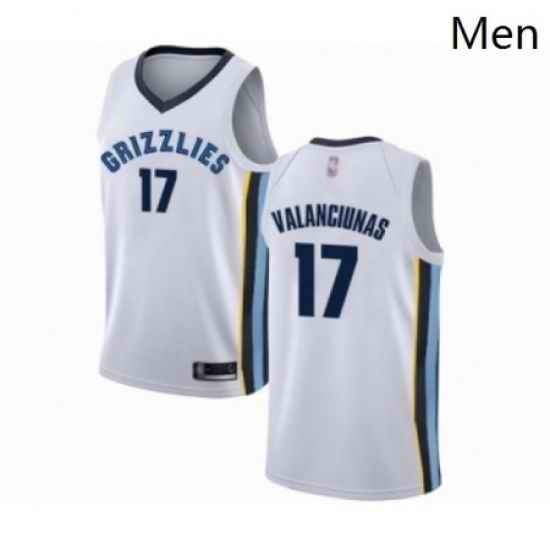 Mens Memphis Grizzlies 17 Jonas Valanciunas Authentic White Basketball Jersey Association Edition